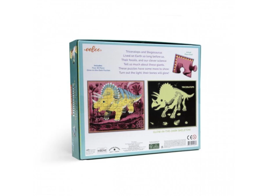 Utukutu Puzzle Set Dinosaurs Glowing In The Dark 36 Pieces | Toys